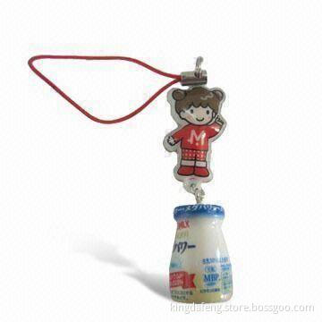 Mobile Phone Strap, Nylon Key Chain + Plastic Figure